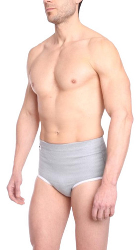 Calzoncillo Suspensor Hernia Inguinal Hombre Gris