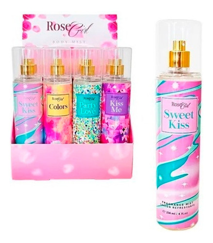 Body Mist 236ml/ 8fl Oz Rose Girl Mayoreo 12 Pzs Oferta L