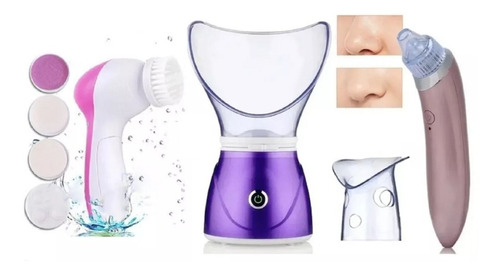 Vaporizador Facial + Extractor Puntos Negros + Limpiador5en1