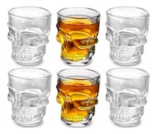 6 Vasos Vaso Shop Estilo Calavera Para Vodka Tequilero