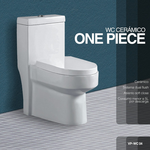 Wc Cerámico One Piece, Asiento Soft Close - Valmex Solo Cdmx