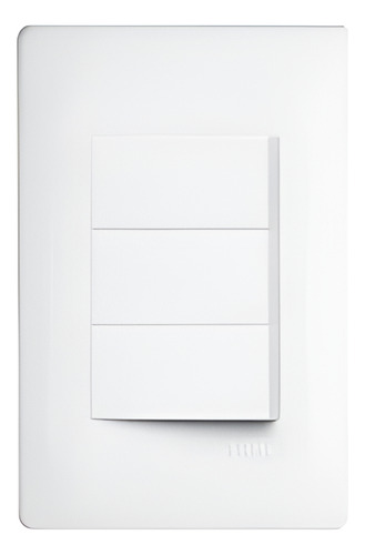 Interruptor Simples Triplo Fame Habitat 4x2 Branco Com Placa