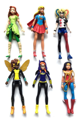 6pcs Super Hero Girls Harley Quinn Batgirl Acción Figura