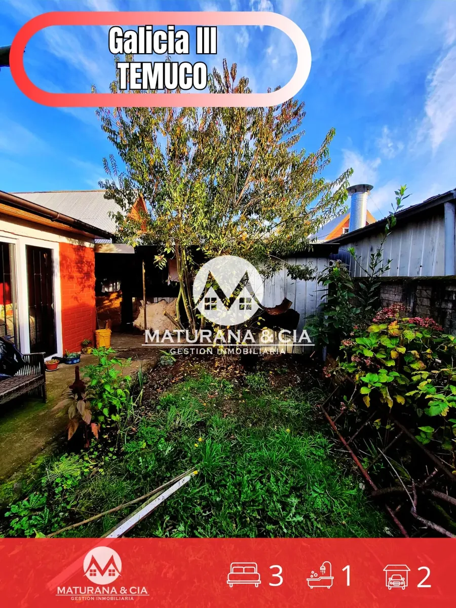 Imagen 3 de 13 de Vende Casa Galicia 3 Temuco