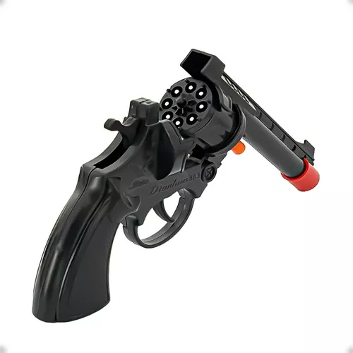 Revolver Espoleta Brinquedo Rambo Full Black + 5 Cartelas
