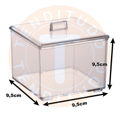 Imagem 3 de 5 de Organizador Porta Algodão Cotonete Acrílico C/ Tampa