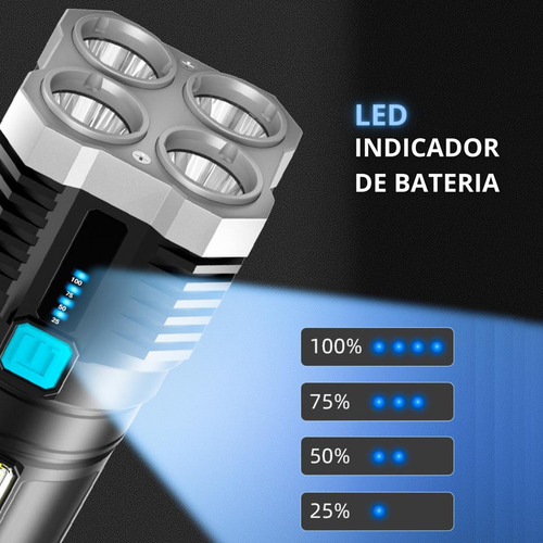 Lanterna Led Recarregável Usb Tatica Longo Alcance L-19