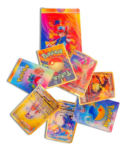 Kit De Cartas 3d Pokemon Magicas Metalizadas Album Incluido