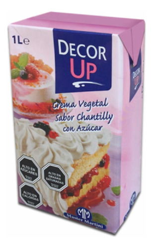Pack 3 Cremas Vegetal Decor Up 1 Litro. Crema Chantilly