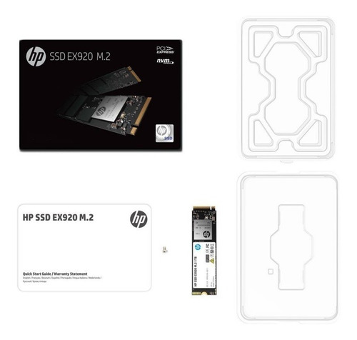 SSD HP Ex920 M.2 Pcie X4 Nvme de 512 GB, 3200 MB/s de lectura, 1600 MB/s de escritura, 2yy46aa #abc