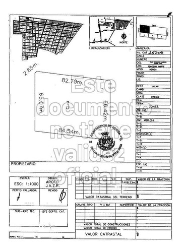 Terreno En Venta En Temozón Nte A Una Cuadra De Residencial Artisana