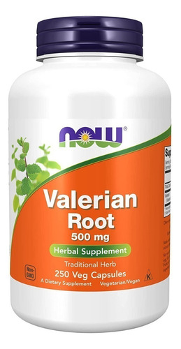 Valerian Root 500mg 250caps, Raiz De Valeriana, Now,