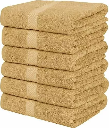 Paquete de 6 toallas de algodón 100% juegos de toallas de baño de lujo,  suaves y absorbentes, de cal Abanopi Toallas