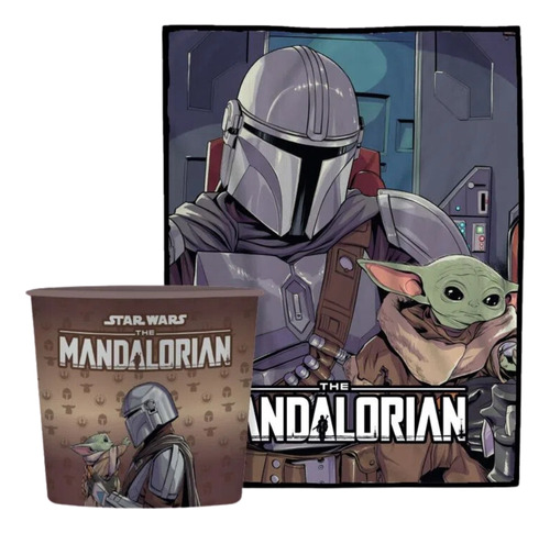 Star Wars - Balde De Pipoca Com Manta Mandalorian