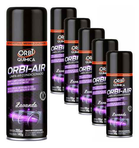 6 Limpa Ar Condicionado Para Carros Spray Granada - Lavanda