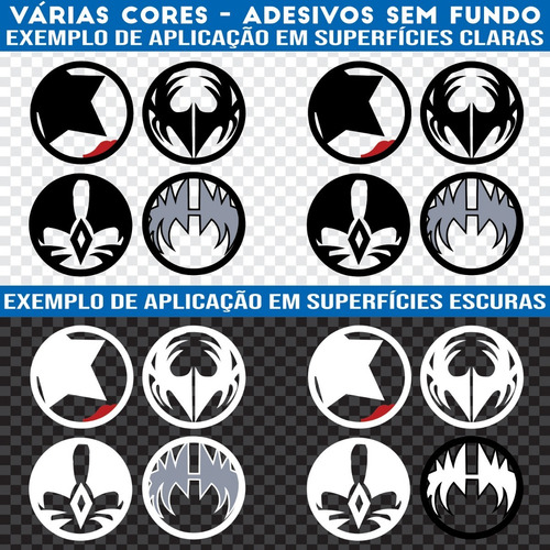 Kiss - Quarteto Membros Integrantes - 5 Adesivos - Bd-000250