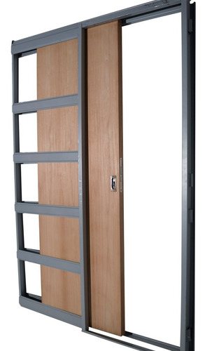 Puerta Corrediza Durlock Enchapada Cedro 0.70 M. Chapa 18