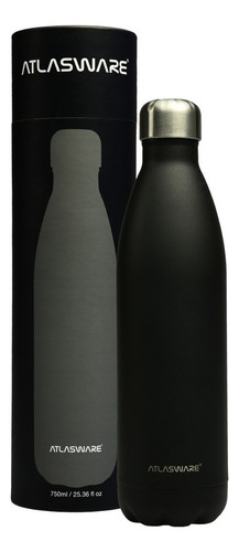 Termo Acero Inoxidable Atlasware 750 Ml | 24 Hr Frío Y 18 Caliente Color Carbon Black