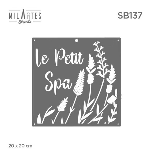 Imagen 1 de 1 de Mil Artes - Stencil Petit Spa - 20 X 20cm - Sb137