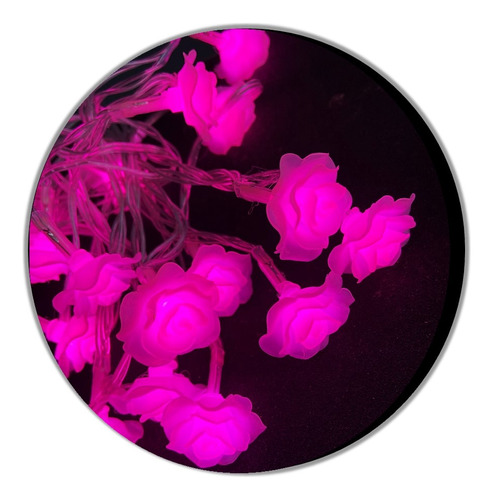 Guirnalda Luces Flores Rosas Led Usb Pila Dual Decoracion