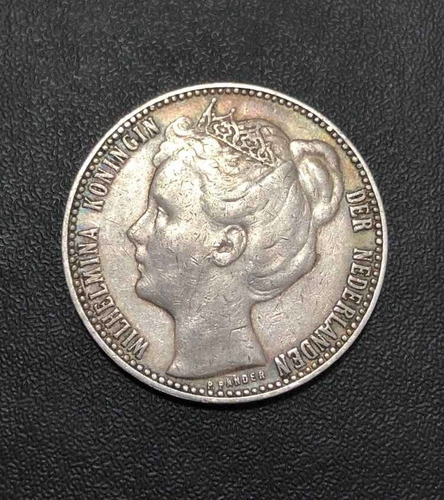 Moeda Antiga 1 Gulden 1909 Holanda Wilhelmina - Prata