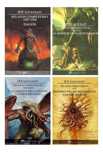 Lote 4 Libros Relatos Completos 1 2 3 Y 4 Lovecraft Oiuuuys