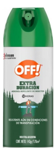 Off Aerosol Repelente De Mosquitos Tapa Verde Extra Duración