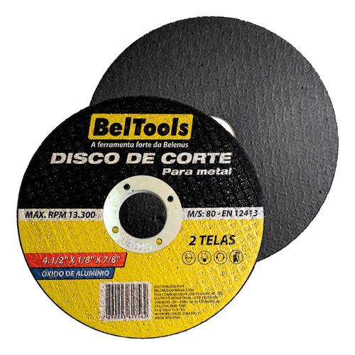 Kit C/ 5 Disco Corte Metais 4.1/2x1/8x7/8 Beltools