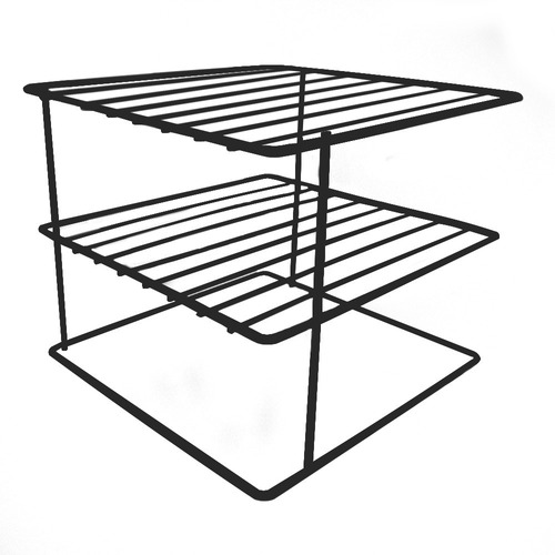 Rack Organizador Cantoneira Pratos Armário Despensa Cozinha Cor Preto