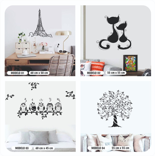 Imagen 1 de 8 de Vinilos Decorativos De Pared, Arboles, Flores Y Pájaros Love