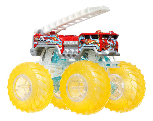 Hot Wheels Monster Trucks, Bomberos, 5 unidades de alarma, camión, color Power Smashers