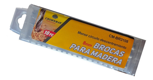 Set De Brocas Para Madera 8mm De 10 Piezas