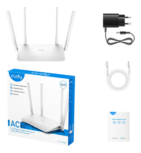 Router Gigabit Cudy Wi-fi Ac1200 Compatible Con Mesh Wr1300
