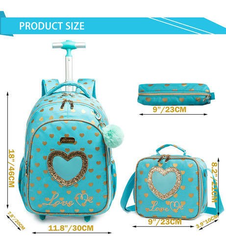 Mochilas Escolares Juego De Mochila Con Estampado De Corazon
