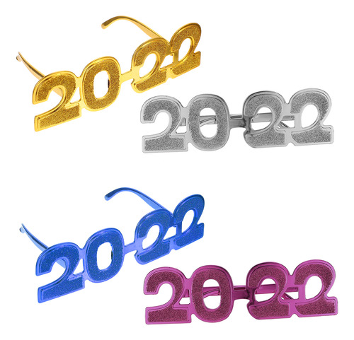 Gafas De Año Nuevo 2022 Con Acabado Dorado Para El Hogar, 4