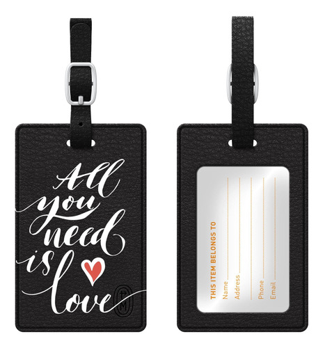 Etiqueta Para Bolsa De Cuero Negro Otm, All You Need Is Love