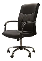 Comprar Sillón Ejecutivo Gerencial Cromado Alto Silla Oficina Escrit Color Negro Material del tapizado Cuero sintético