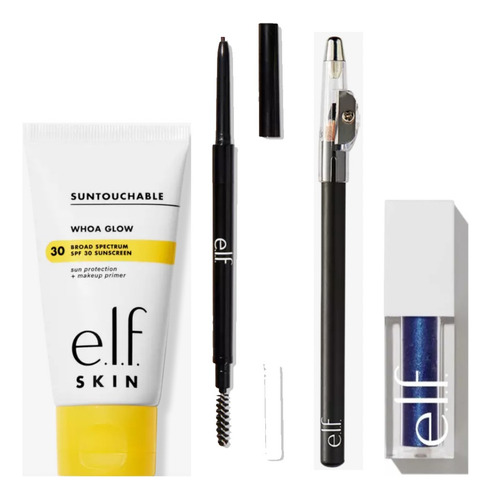 E.l.f Kit De Maquillaje Primer Lapiz Cejas Lapiz Ojos Sombra