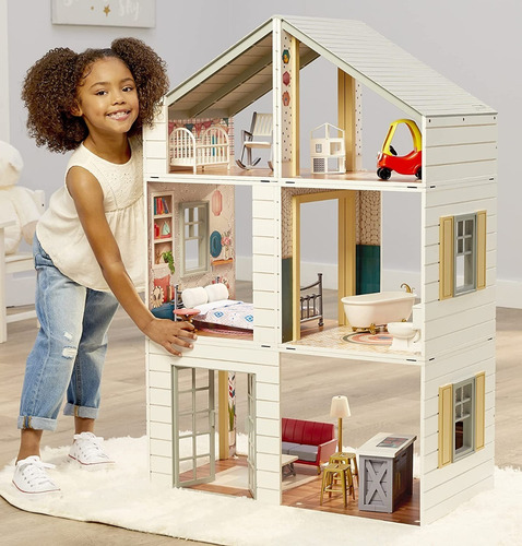 Little Tikes Stack N Style Casa En Madera Para Muñecas Mga Color Blanco