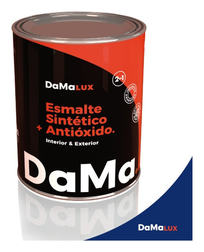 Damalux Pintura Esmalte Sintético + Antióxido X 250 Cc Color