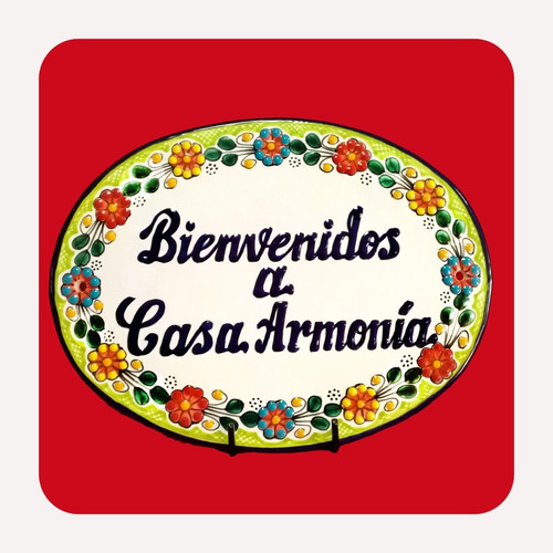 Imagen 5 de 10 de Placa Decorativa Talavera Poblana Personalizada 30x23 Cm Plc