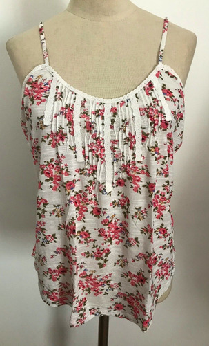 Forever21. Blusa Musculosa Floreada Con Breteles. Talle L