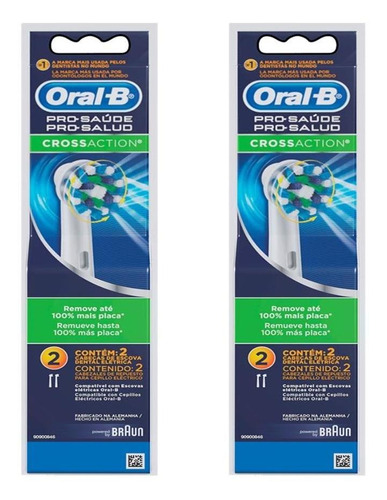 Refil Escova Elétrica Oral-b Cross Action Com 4 Unidades