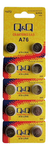 Pila - Bateria  Reloj Qyq A-76 - Lr44 Paquete X 10 Unidades 