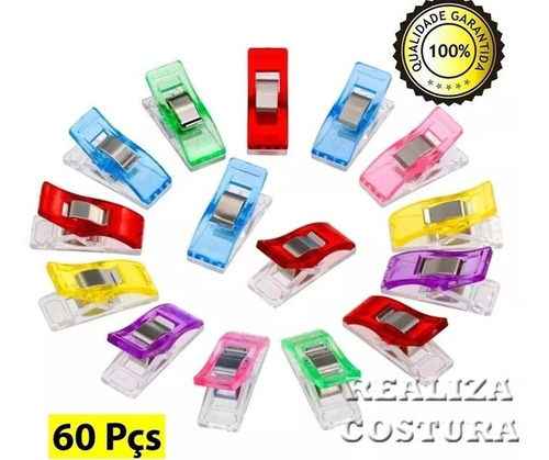 60 Mini Prendedor Clips Wonder Prender Tecidos Colorido