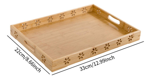 Bandeja De Bambú Para Servir, Bandeja Para 33 X 22 X 5 Cm