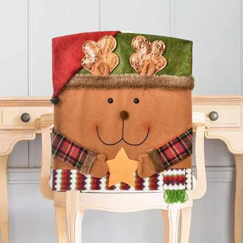 Funda Trasera Para Silla Navideña, Decoración Reno