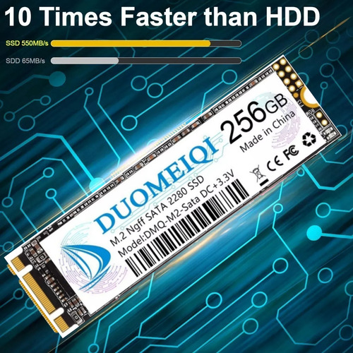 Disco Sólido Ssd Interno Duomeiqi Ngff-256g M.2 SATA 2280 SSD 256gb Blanco