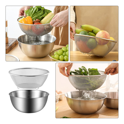 Colador De Malla Fina, Acero Inoxidable, Para Verduras, Meta