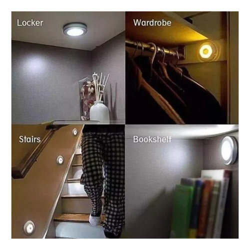 Lámpara Luz Led Sensor De Movimiento Recargable Cálida Fría